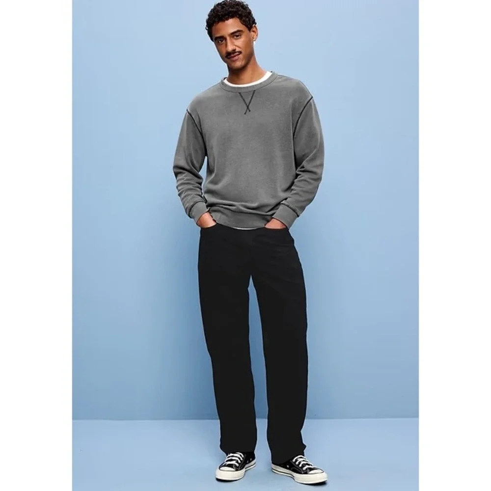 Old Navy Mens Structured Loose Non-Stretch Jeans Black 36x30 893800-00-2-3630